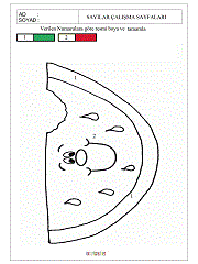 okul öncesi çocuklar için verilen sayı kadar resim boyama çalışmaları